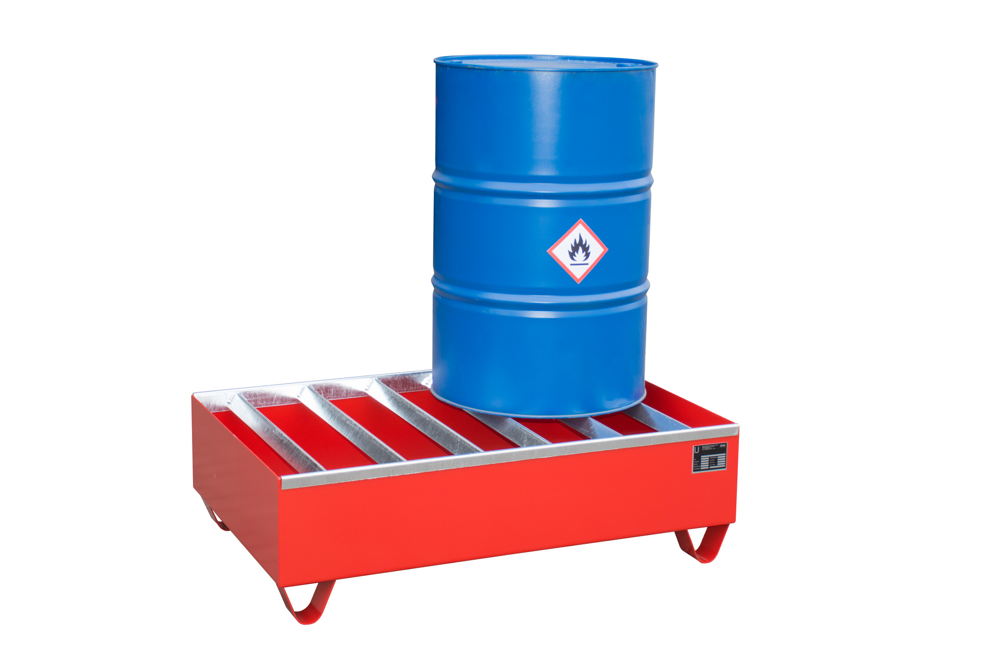 PW 200-2-3000 profielopvangbak met vat, ral 3000